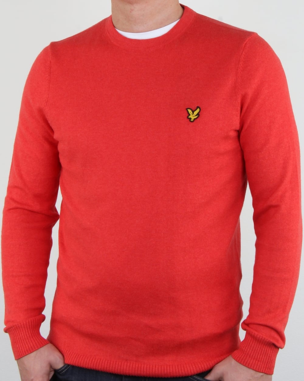 Lyle And Scott Merino Jumper Poppy Marl