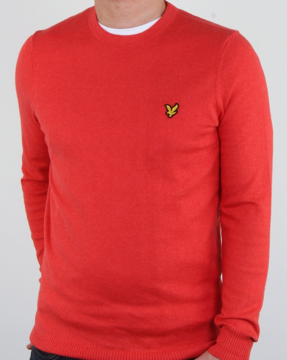 Lyle And Scott Merino Jumper Poppy Marl
