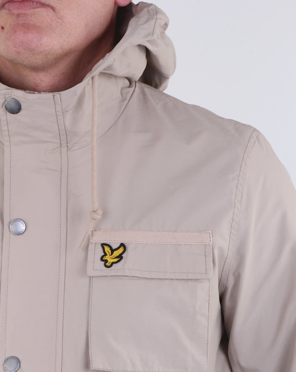 Lyle And Scott Hooded Jacket Stone
