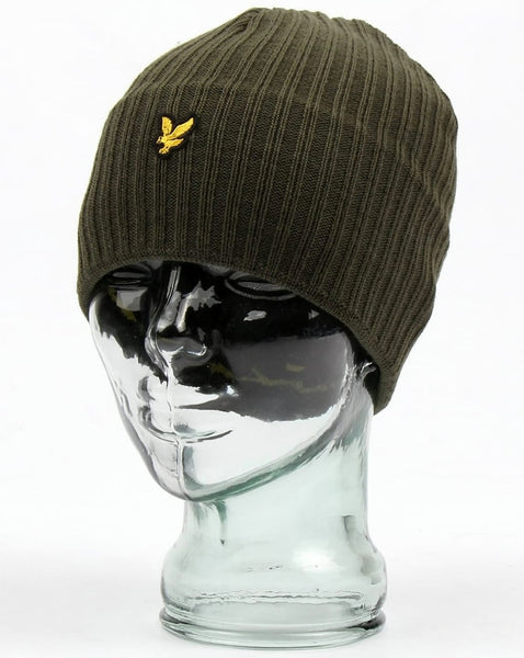 Lyle And Scott Knitted Rib Beanie Olive