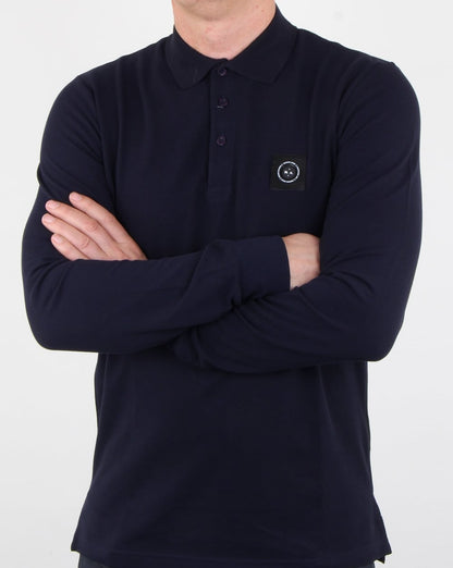 Marshall Artist Siren Long Sleeve Polo Shirt Navy