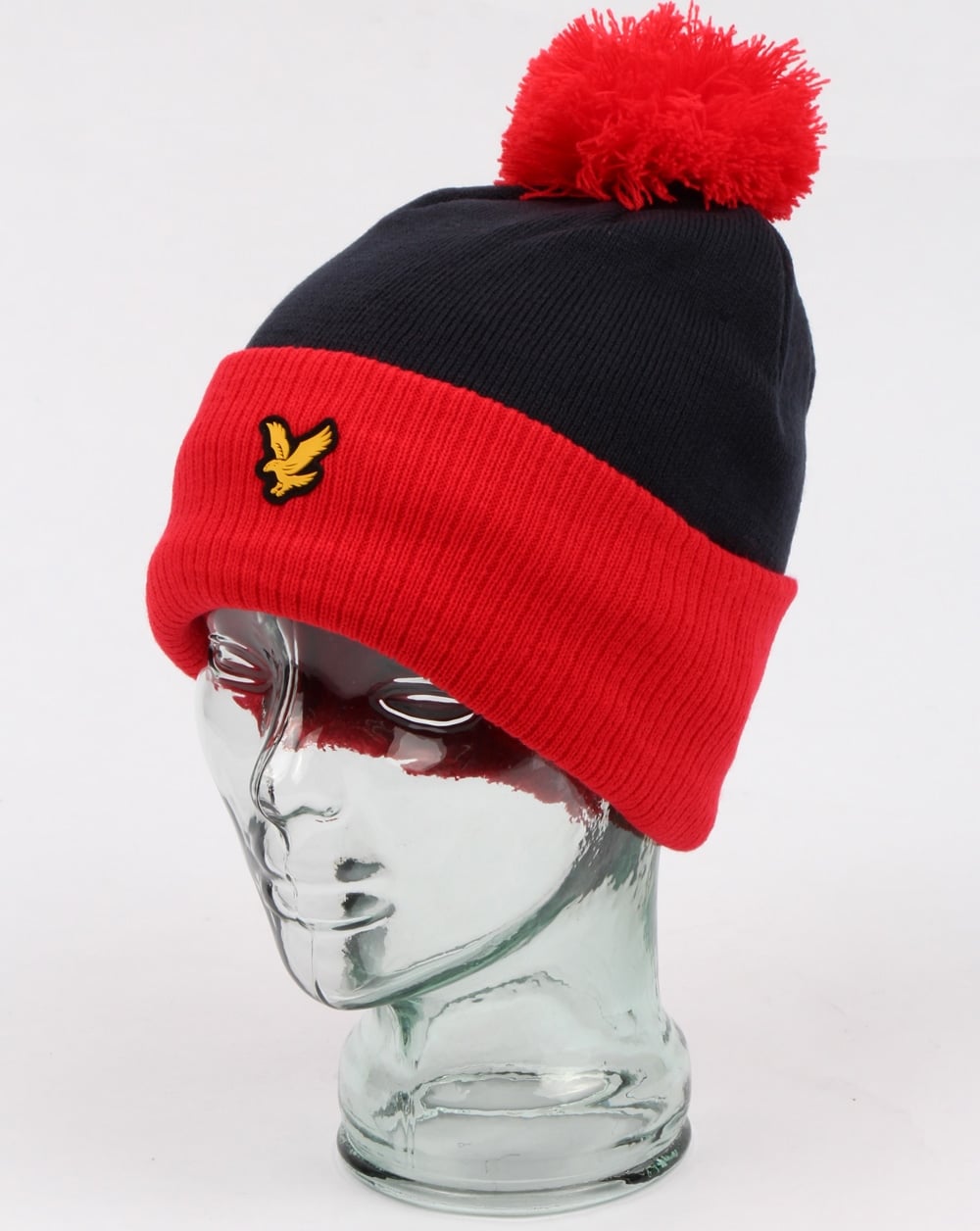 Lyle And Scott Walsh Bobble Beanie Red/navy