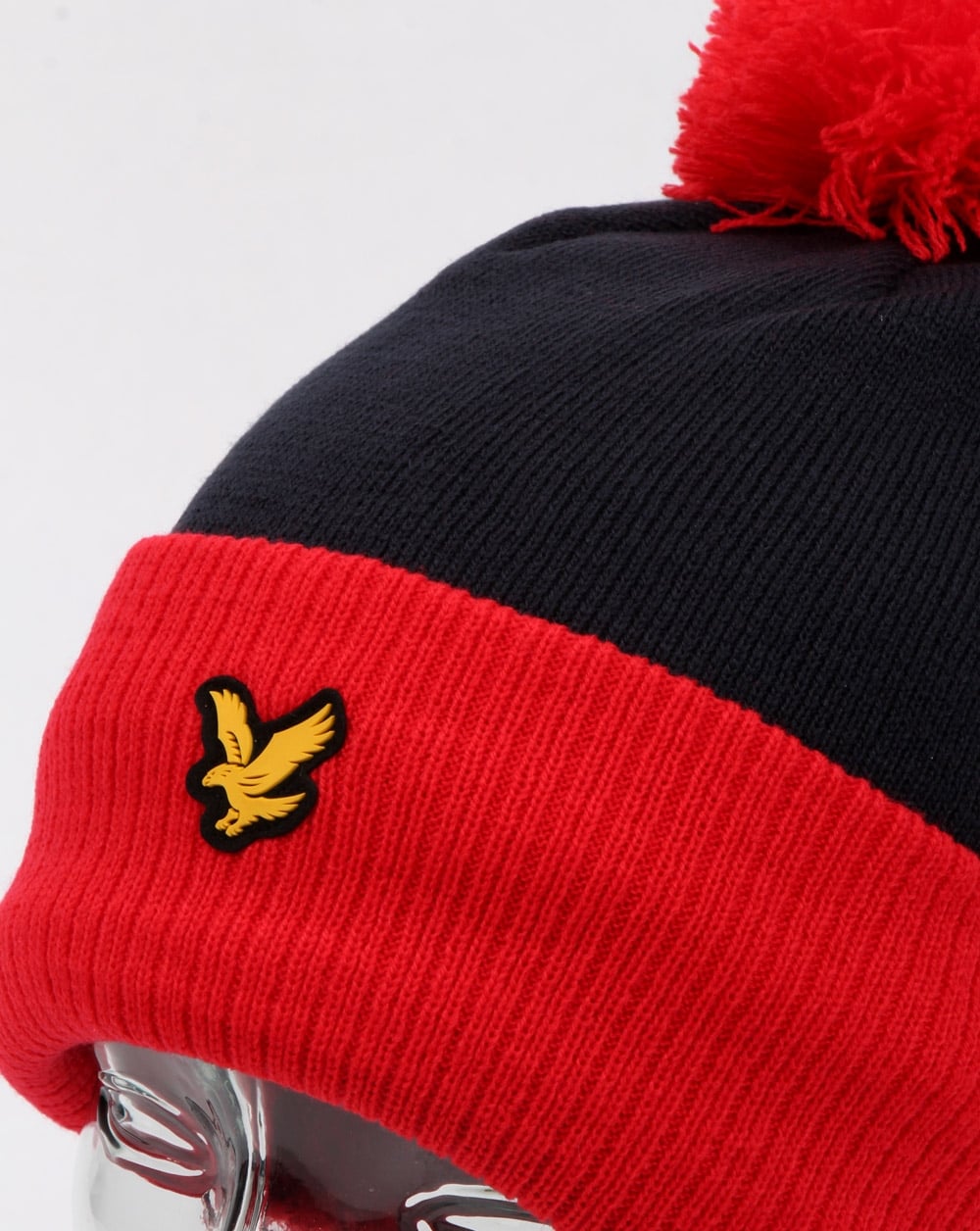 Lyle And Scott Walsh Bobble Beanie Red/navy