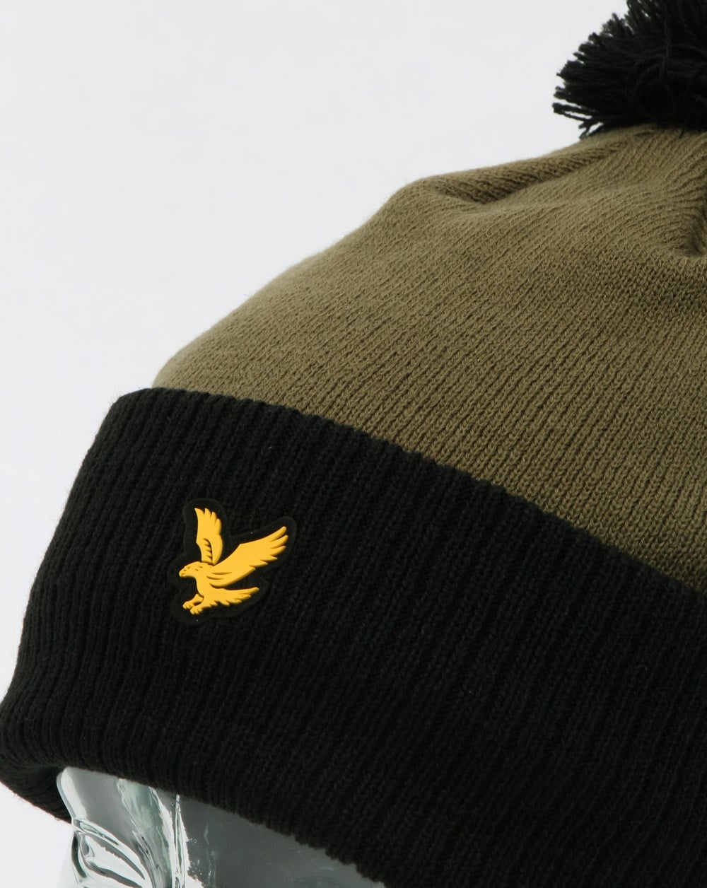 Lyle And Scott Walsh Bobble Beanie Black/olive