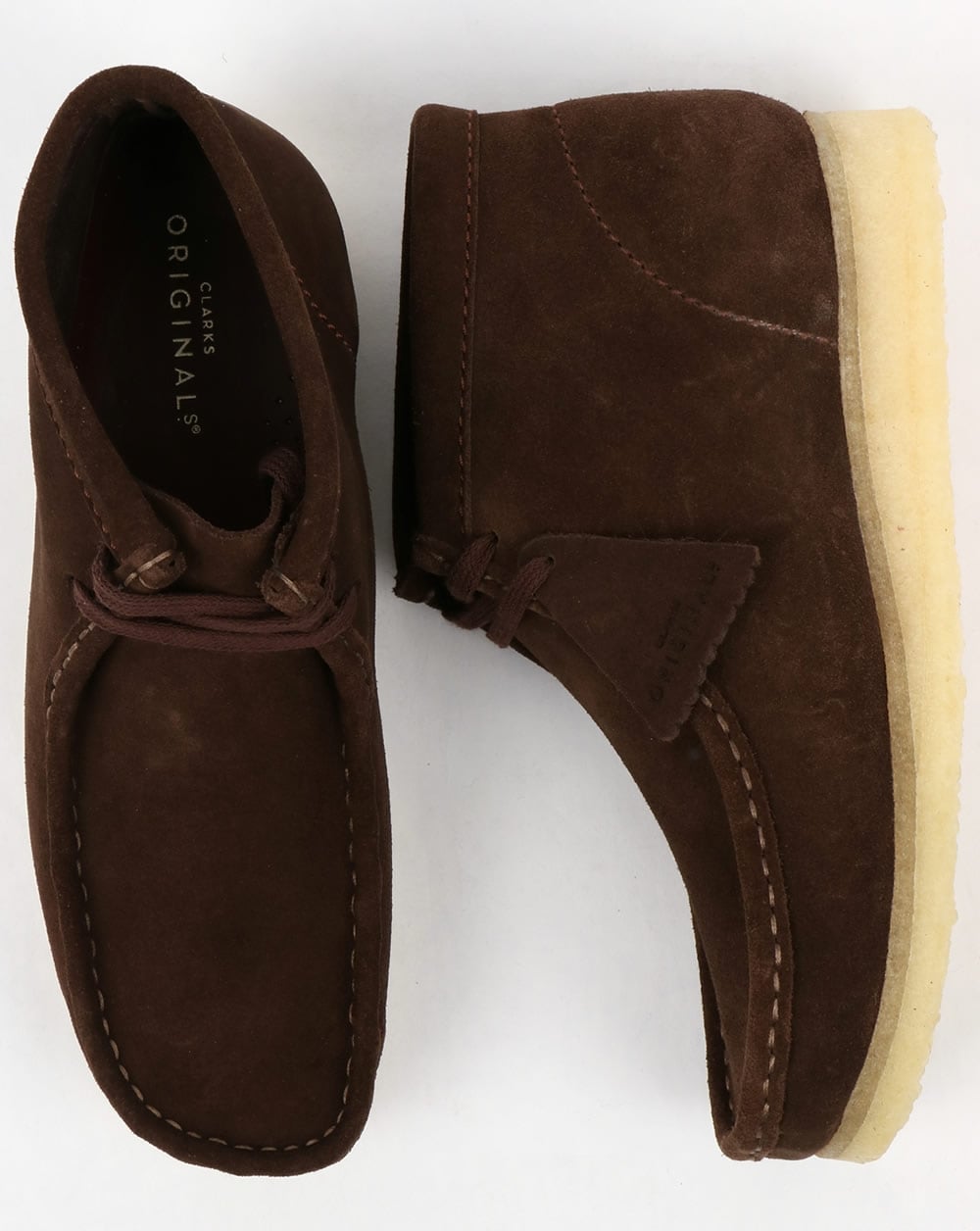 Clarks Originals Wallabee Suede Boot Dark Brown