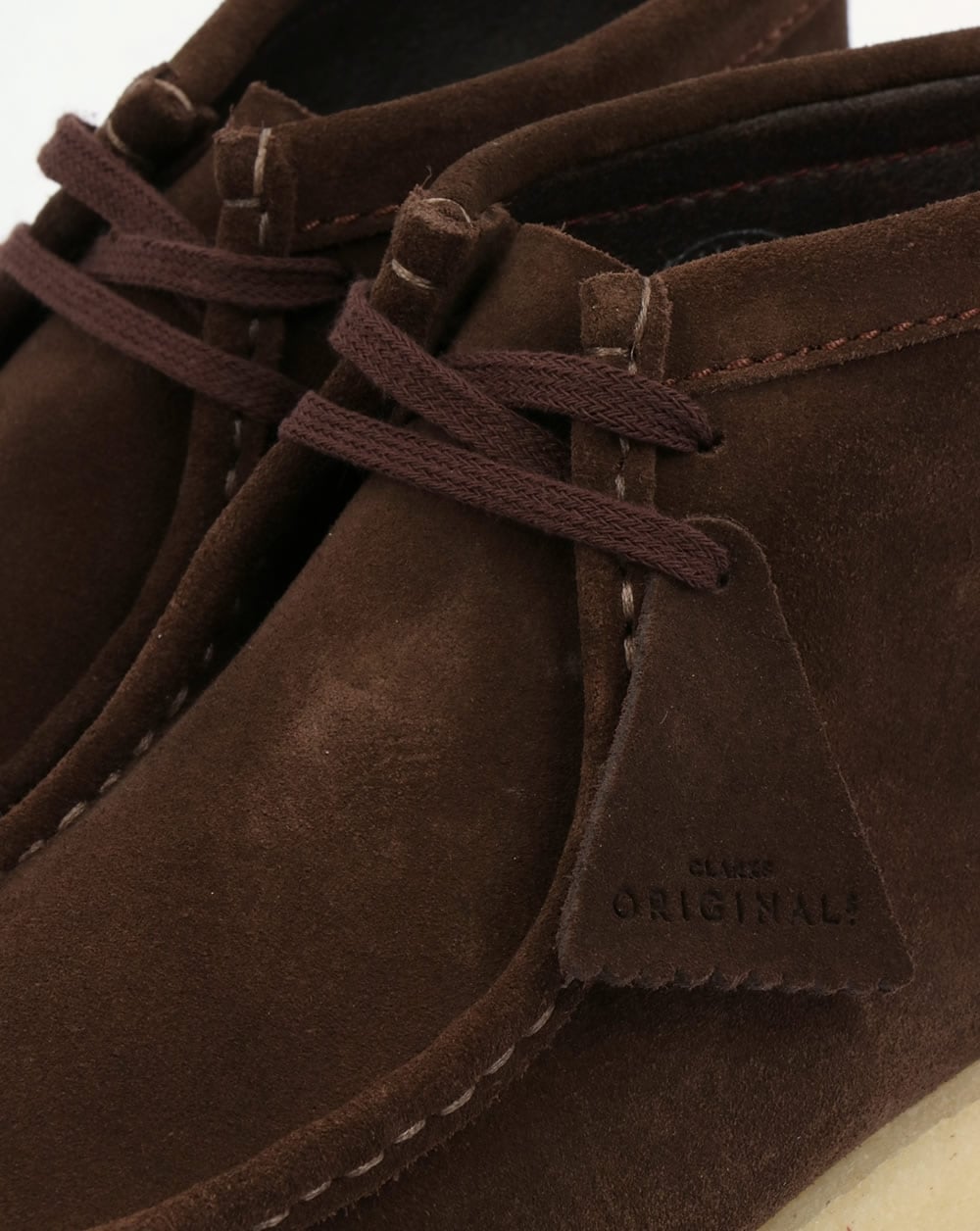 Clarks Originals Wallabee Suede Boot Dark Brown