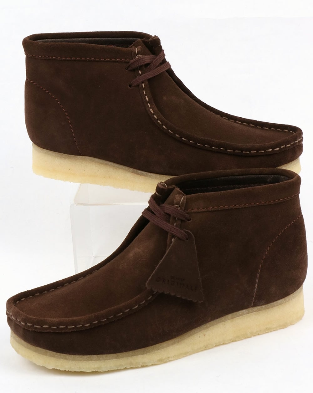 Clarks Originals Wallabee Suede Boot Dark Brown