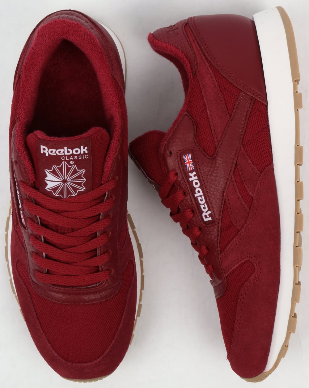 Reebok Classic Leather ESTL Trainers Urban Maroon/White