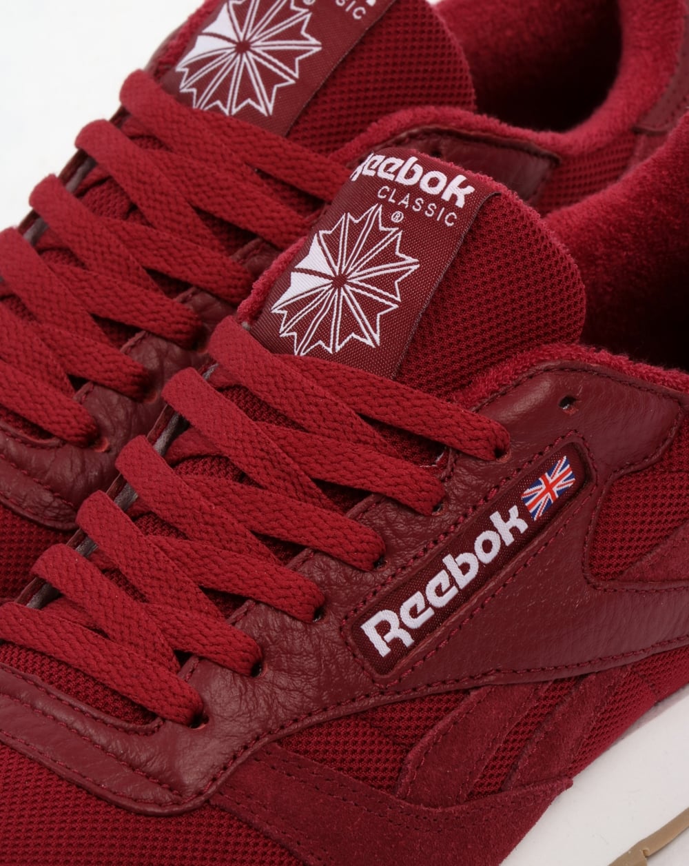 Reebok Classic Leather ESTL Trainers Urban Maroon/White