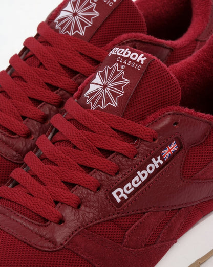 Reebok Classic Leather ESTL Trainers Urban Maroon/White