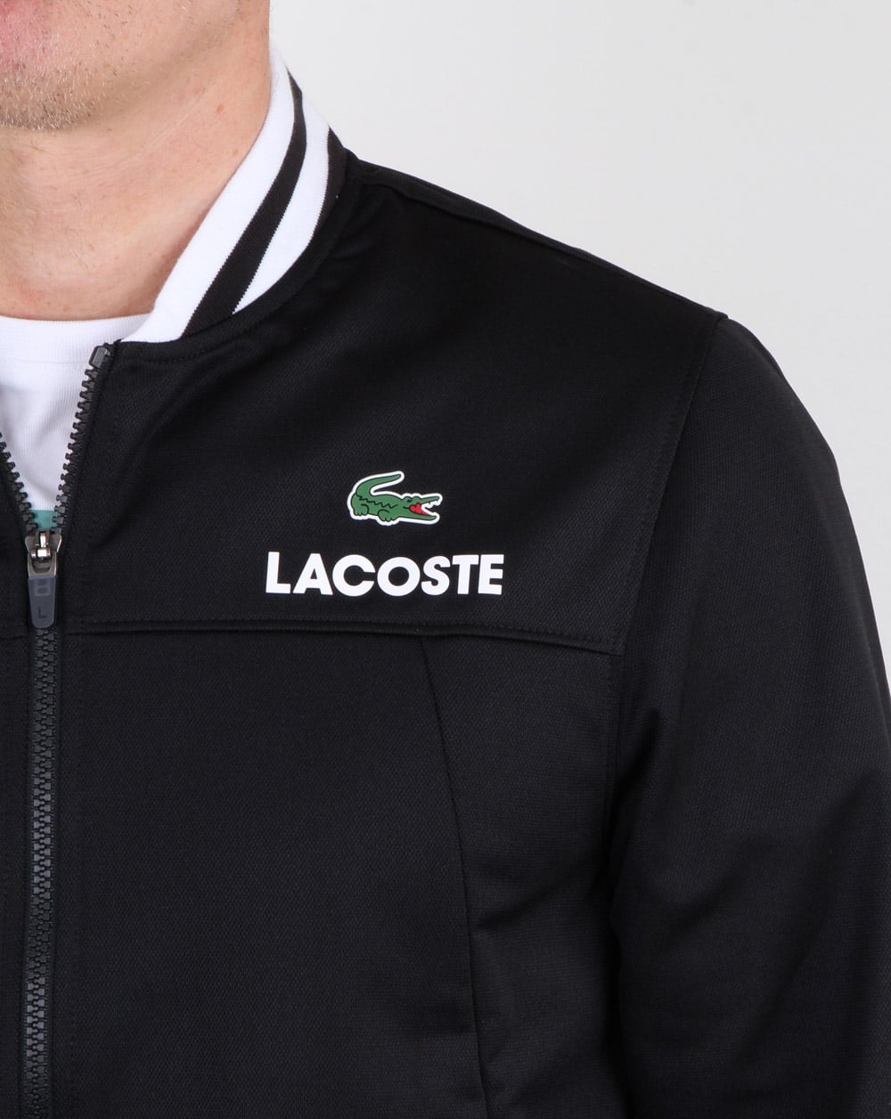 Lacoste Pique Poly Track Top Black/white