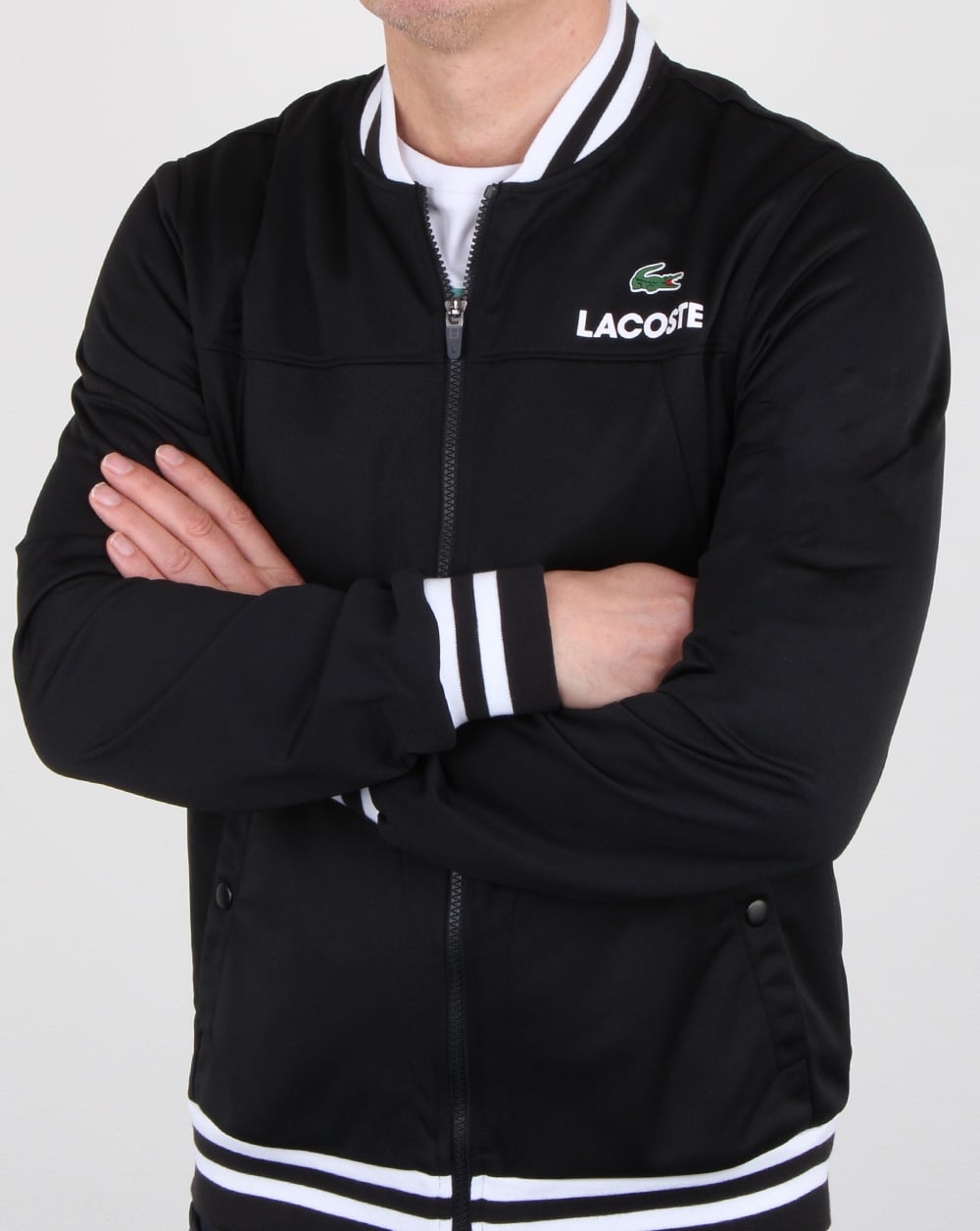 Lacoste Pique Poly Track Top Black/white