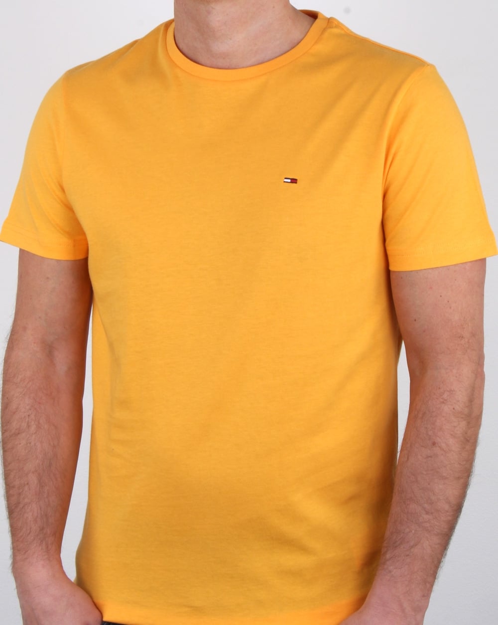 Tommy Hilfiger Cotton Crew Neck T Shirt Yellow