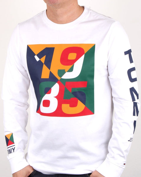 Tommy Hilfiger 1985 Print Ls T Shirt White