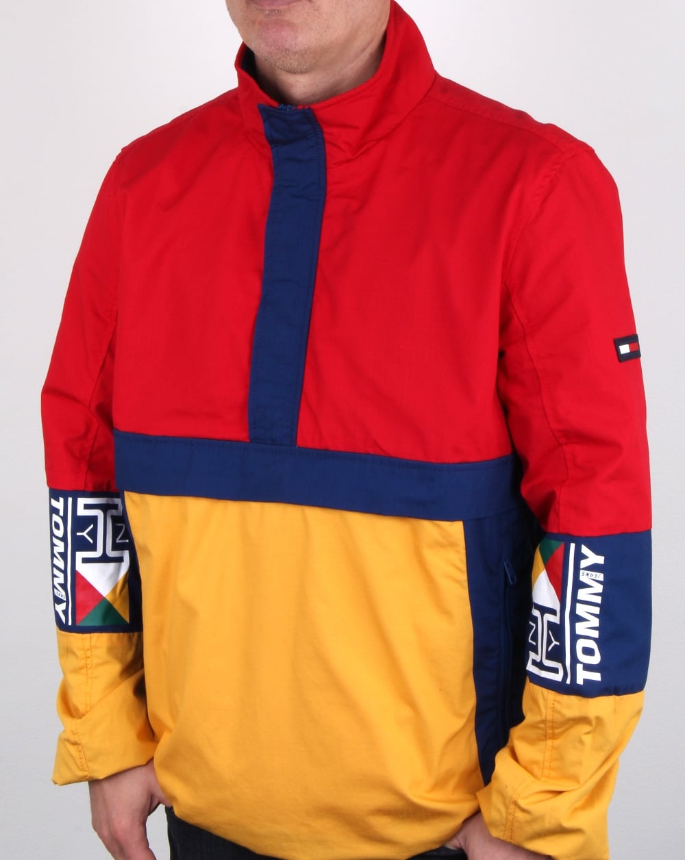 Tommy Hilfiger Retro Block Pullover Jacket Red/yellow/navy