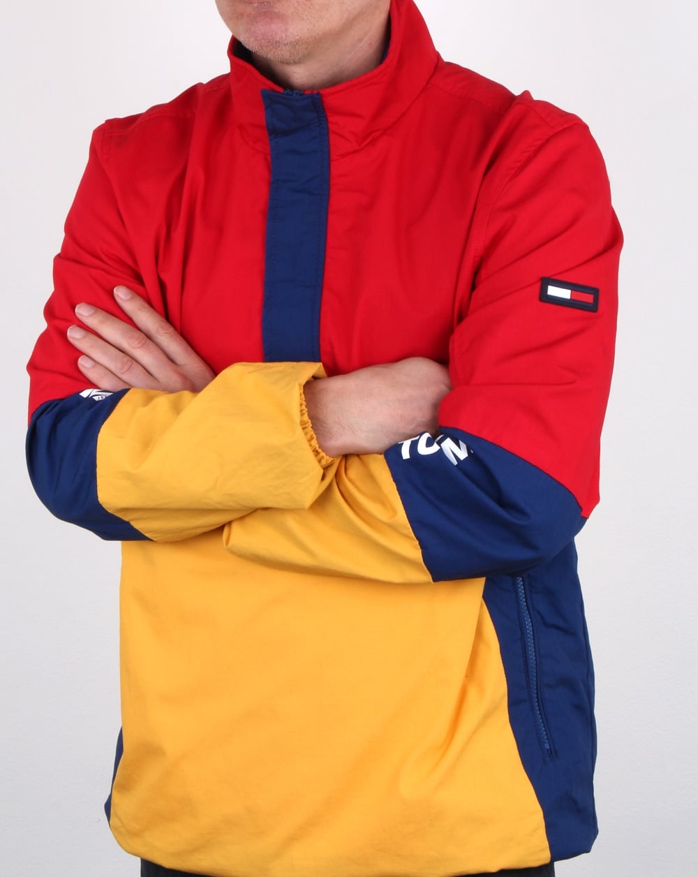 Tommy Hilfiger Retro Block Pullover Jacket Red/yellow/navy