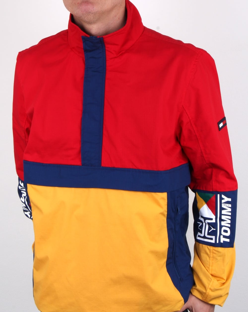 Tommy Hilfiger Retro Block Pullover Jacket Red/yellow/navy