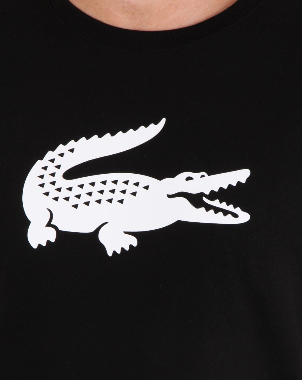 Lacoste Croc Print T Shirt Black/white