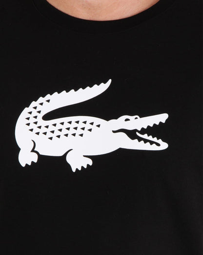 Lacoste Croc Print T Shirt Black/white