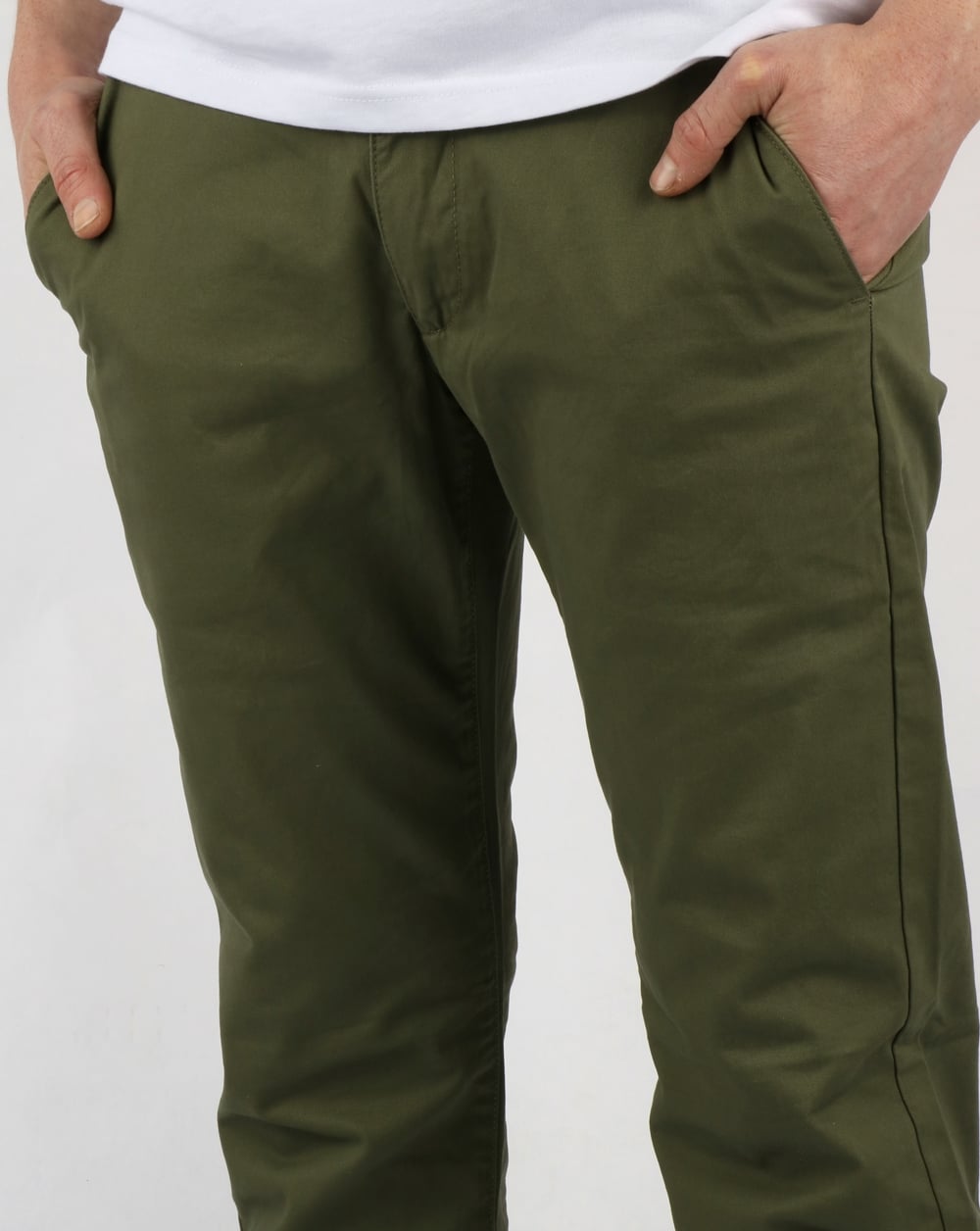 Farah Elm Chino Twill Trousers Military Green