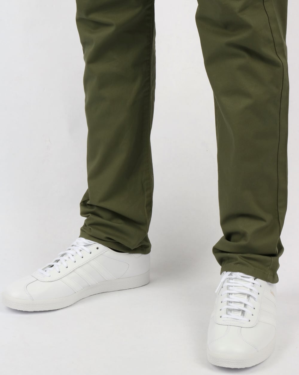 Farah Elm Chino Twill Trousers Military Green
