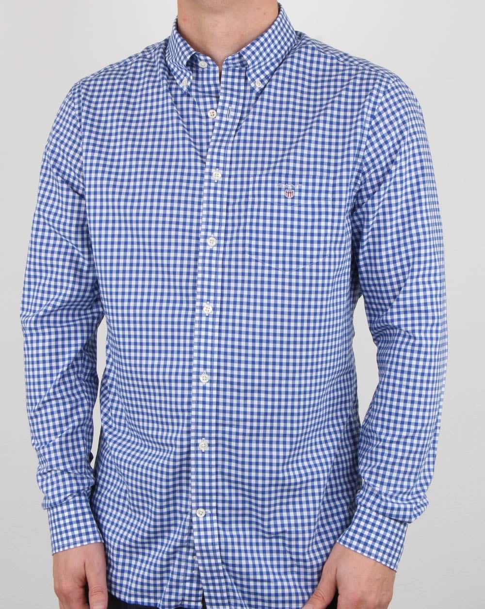 Gant Broadcloth Gingham Shirt Yale Blue
