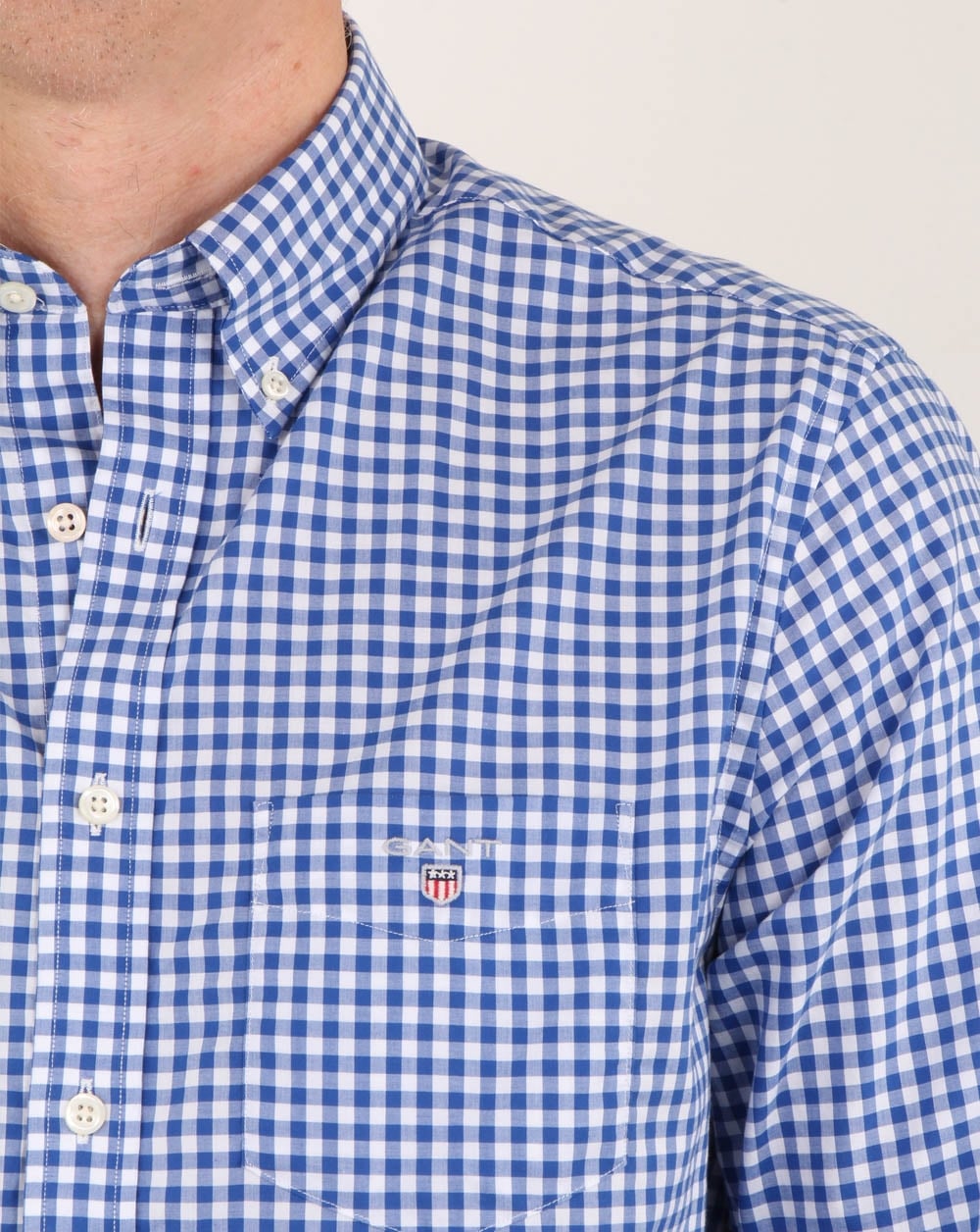 Gant Broadcloth Gingham Shirt Yale Blue