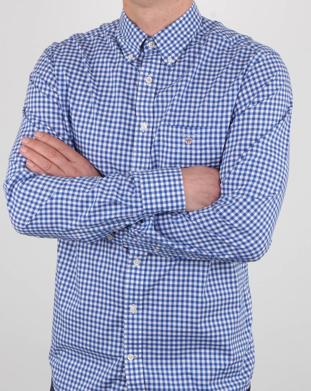 Gant Broadcloth Gingham Shirt Yale Blue