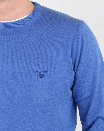 Gant Cotton Wool Crew knit Blue Melange