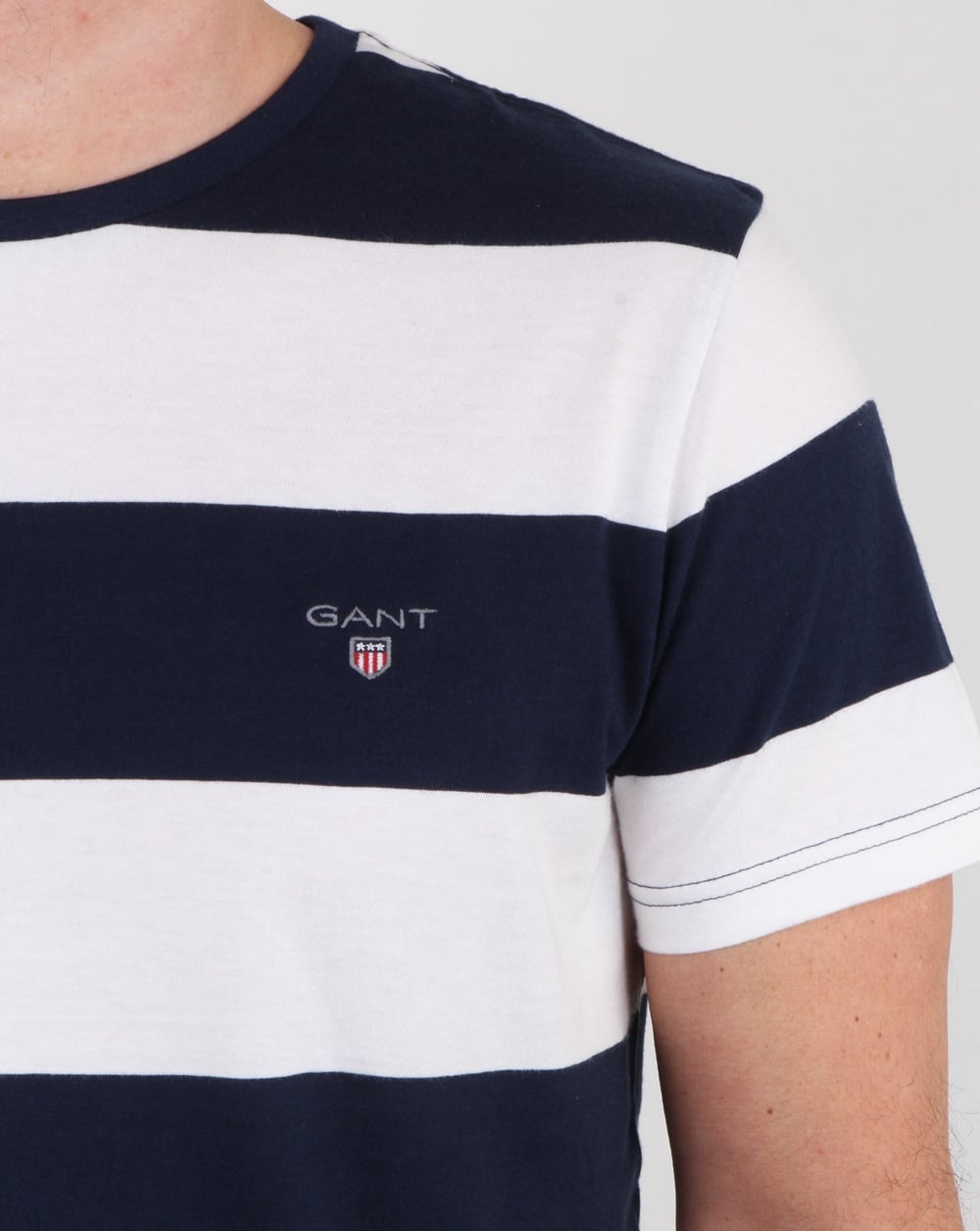 Gant Barstripe T Shirt Eggshell