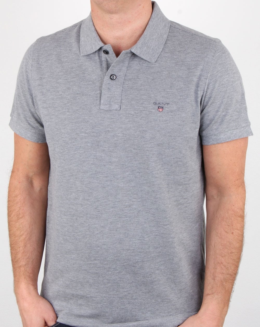 Gant Pique Rugger Polo Grey Melange