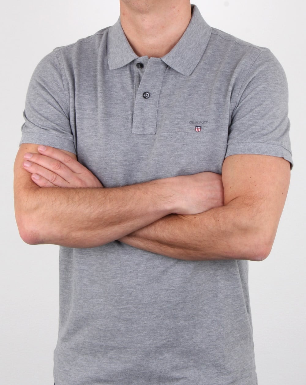 Gant Pique Rugger Polo Grey Melange