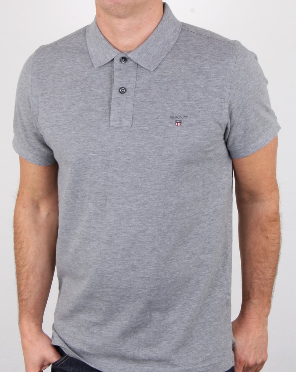 Gant Pique Rugger Polo Grey Melange
