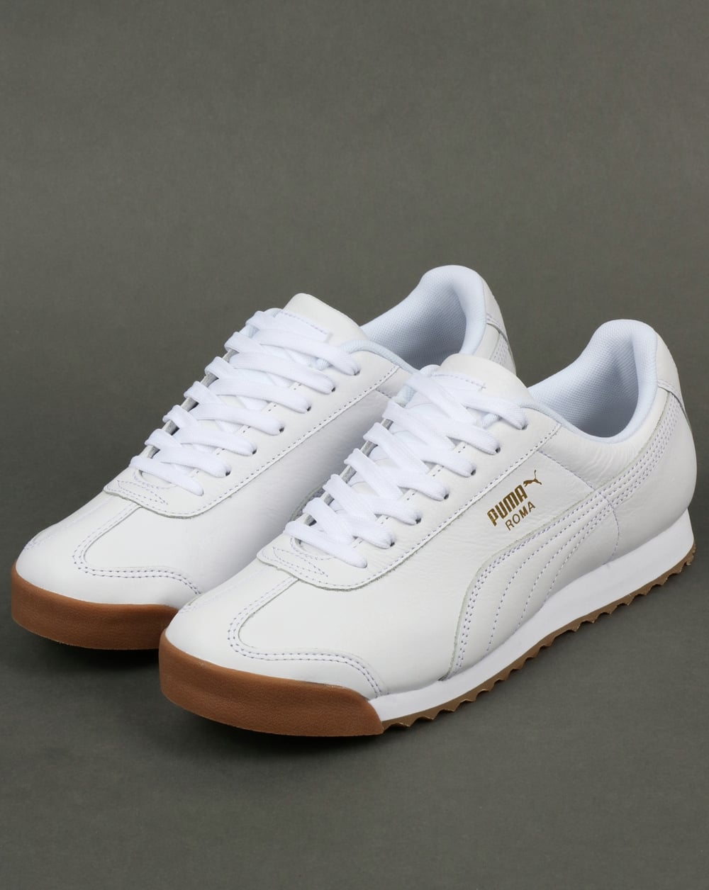 Puma Roma Classic Gum Trainers White/Gum