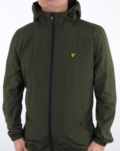 Lyle And Scott Zip Through Hooded Jacket Dark Sage