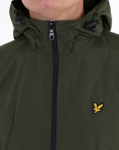 Lyle And Scott Zip Through Hooded Jacket Dark Sage