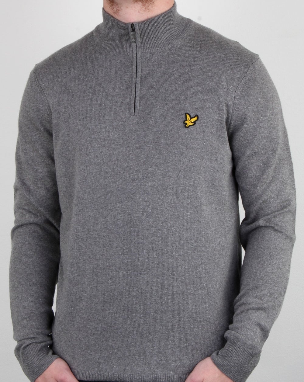 Lyle And Scott Quarter Zip Jumper Mid Grey Marl
