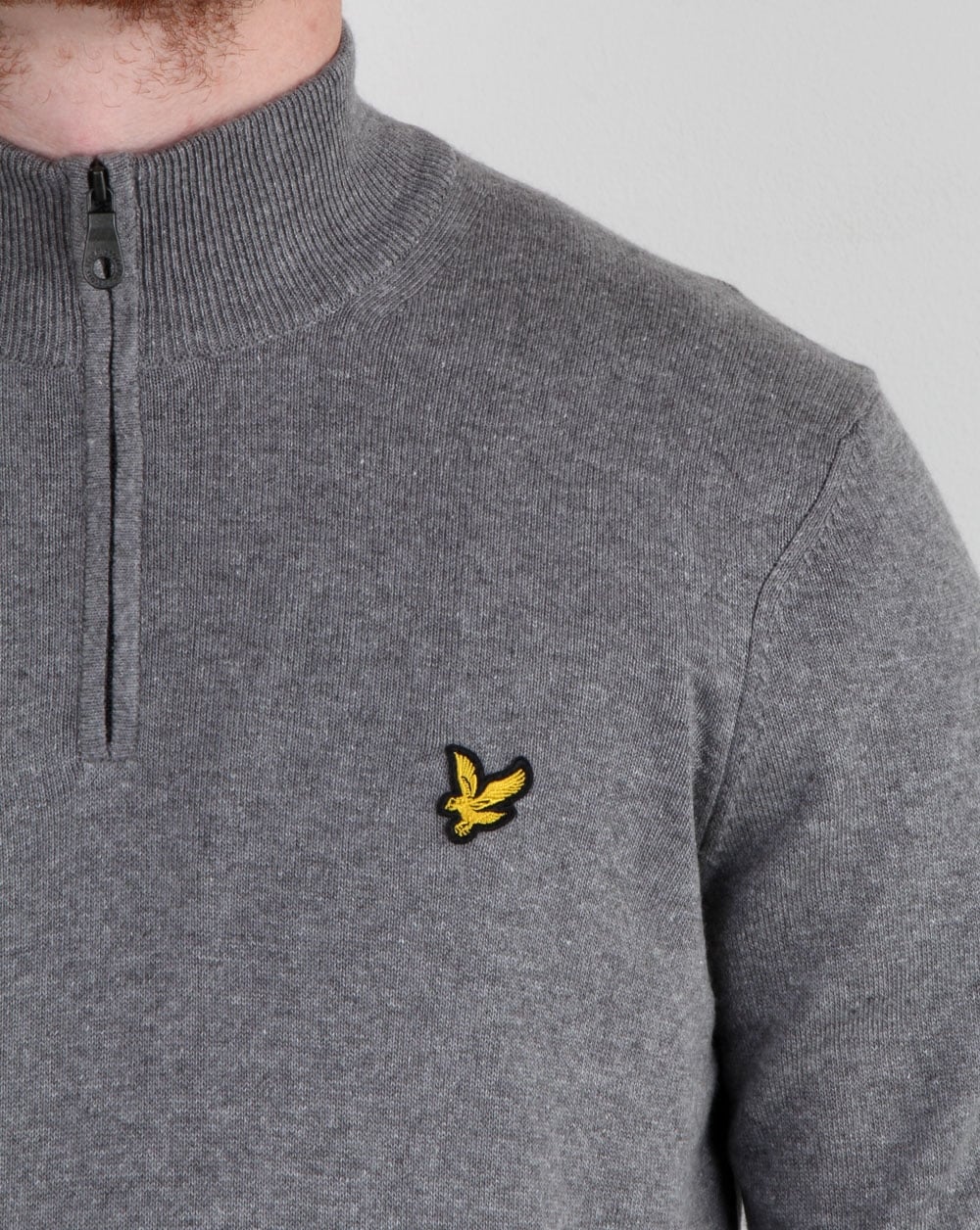 Lyle And Scott Quarter Zip Jumper Mid Grey Marl