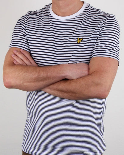 Lyle And Scott Stripe T Shirt Navy