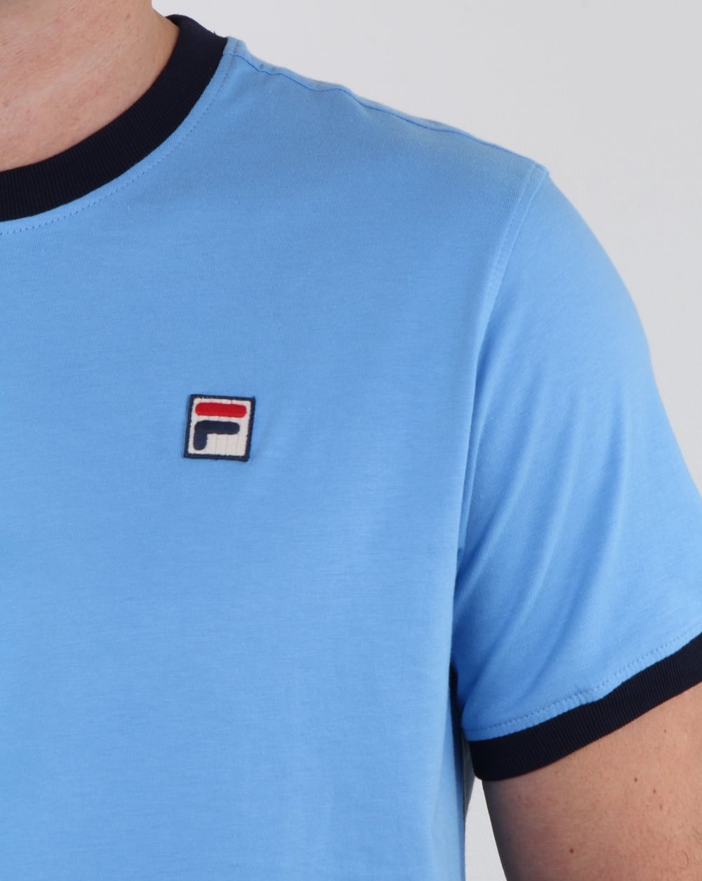 Fila Vintage Ringer T Shirt Lake Blue/navy