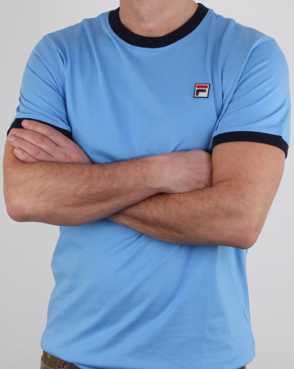 Fila Vintage Ringer T Shirt Lake Blue/navy