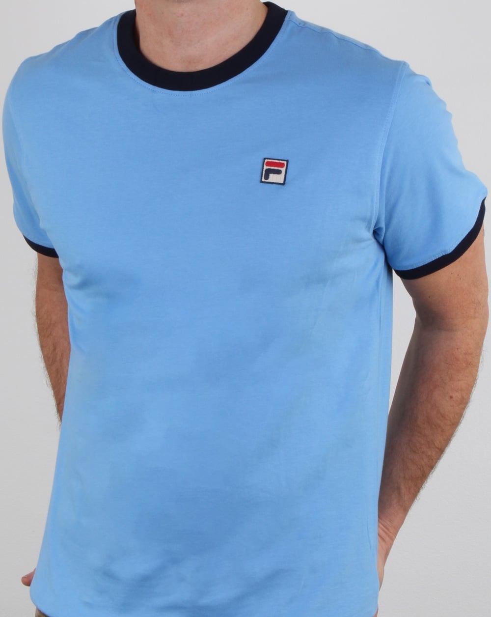 Fila Vintage Ringer T Shirt Lake Blue/navy
