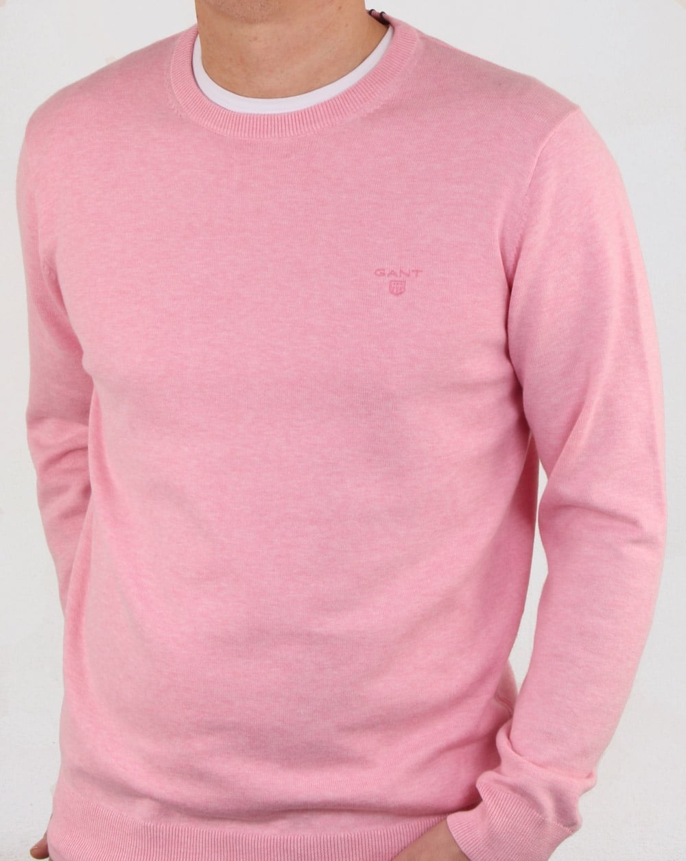 Gant Cotton Crew knit Pink Melange