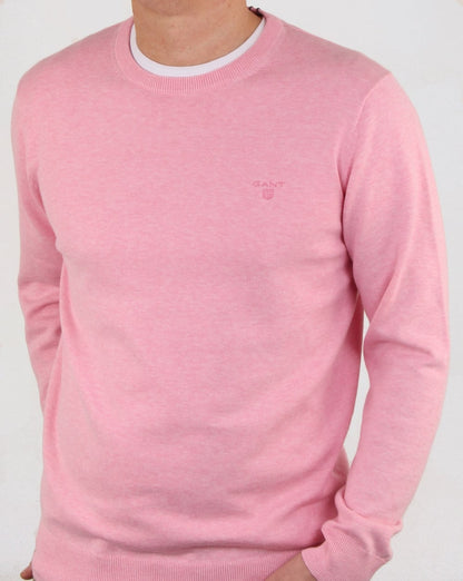 Gant Cotton Crew knit Pink Melange
