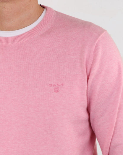 Gant Cotton Crew knit Pink Melange