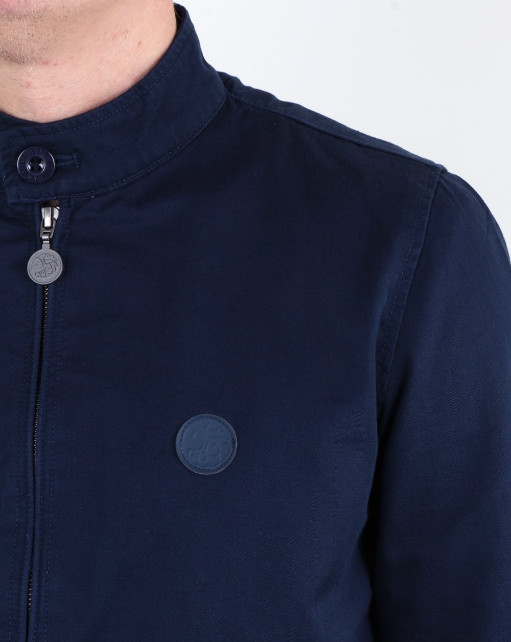 Pretty Green Cotton Harrington Jacket Navy