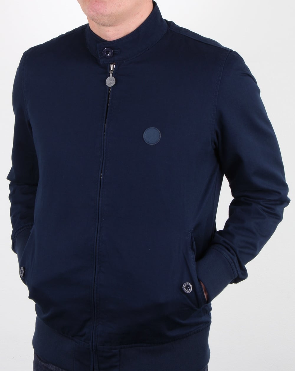 Pretty Green Cotton Harrington Jacket Navy