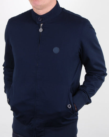 Pretty Green Cotton Harrington Jacket Navy