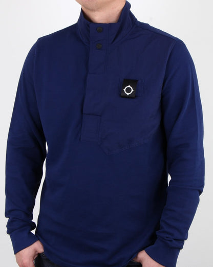 Ma.strum Pique Funnel Neck Dark Navy