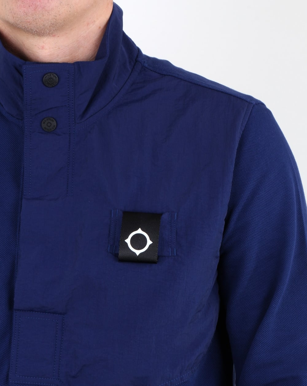 Ma.strum Pique Funnel Neck Dark Navy